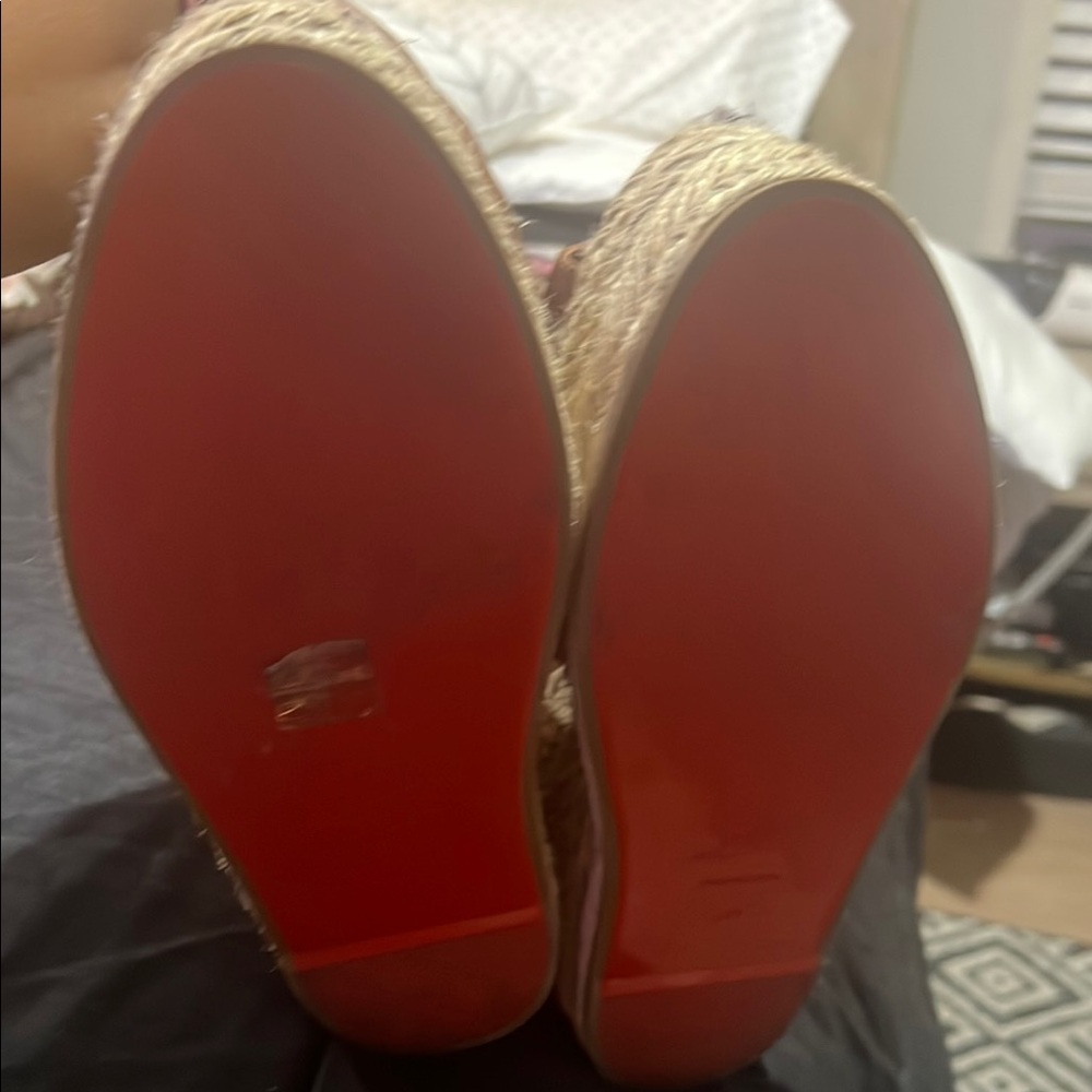 Christian Louboutin Brown Wedge Espadrilles - Picture 3 of 4